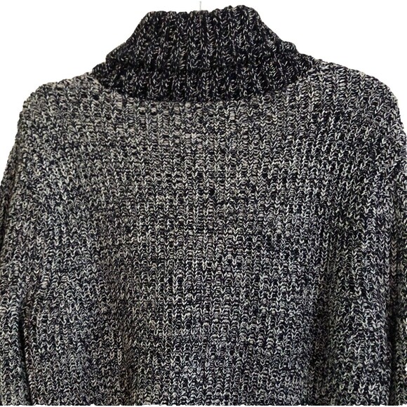 Express Shawl Collar Cardigan Sweater Mens Sz L Navy Marled Chunky Knit Grandpa - Picture 8 of 14